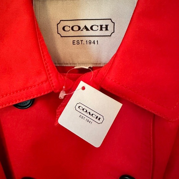 COACH Red Trench Coat - Picture 4 of 6